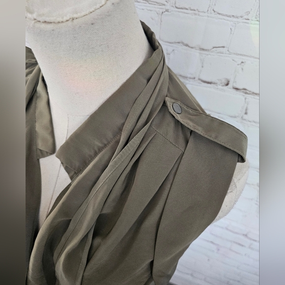 Stella & Jamie Cowl Neck Utility Maxi Dress | Light Olive Green | XS | EUC - Picture 12 of 14